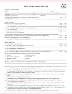 Brow Lamination Consent Form - 25 Per Quantity - Picture 1 of 2