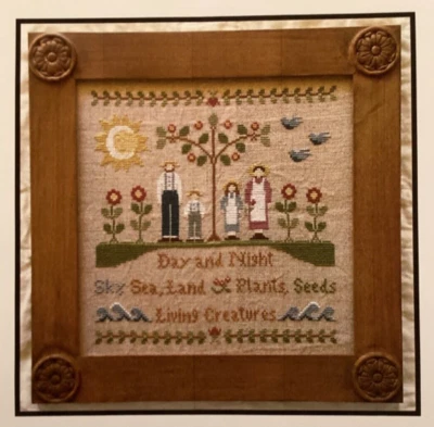 PATTERN In the Beginning Cross Stitch Sampler NEW Little House Needleworks - Image 1 of 4