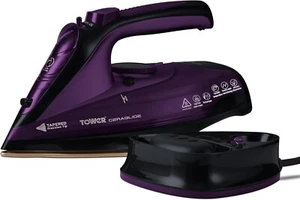 T22008 CeraGlide 2-in-1 Cord or Cordless Steam Iron with Non-Stick Ceramic Solep - Picture 1 of 11