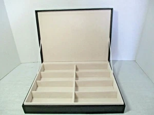 Bonlook gepolstertes schwarzes 8-teiliges Schmuckkästchen Uhrenetui - 12,5" x 9,5" x 2,5" - Bild 1 von 12