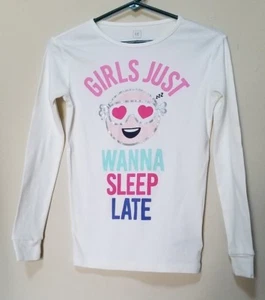 Gap Body Graphic Scoopneck Long-sleeve Light Soft Sleep wear Cream Top Blouse - Picture 1 of 9