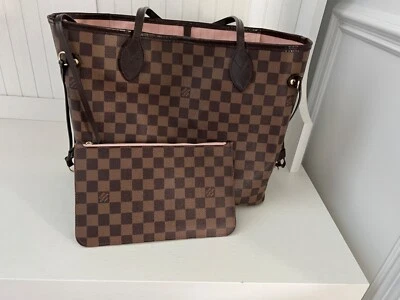 Louis Vuitton Neverfull Pink Interior Tote MM Brown Canvas - Image 1 of 4