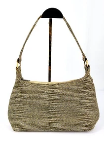 Orvis Bohemian Woven Women's Shoulder Bag Single Strap Tan & Black Zipper 13" - Picture 1 of 13