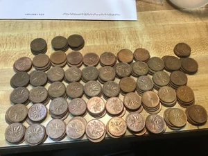 1937-2012 Canada Cents/Pennies, 76 different, With 1947 Maple Leaf, Missing 1988 - Picture 1 of 5