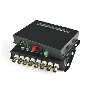 8 Receptor Transmisor Convertidor de Video/Datos de Fibra Óptica para Sistema de Seguridad de CCTV - Imagen 1 de 7