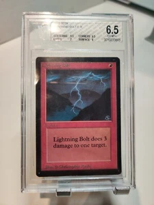 BGS 6.5 Beta Lightning Bolt 1993 MTG Magic The Gathering 162 Excellent Mint Plus - Picture 1 of 2