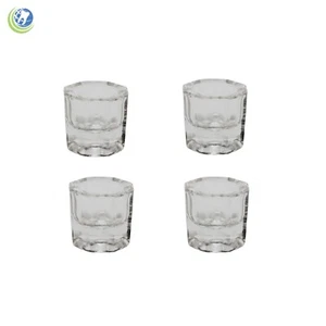 4 x GLASS DAPPEN DISH - CLEAR ACRYLIC LIQUID HOLDER CONTAINER DENTAL COSMETOLOGY - Picture 1 of 6