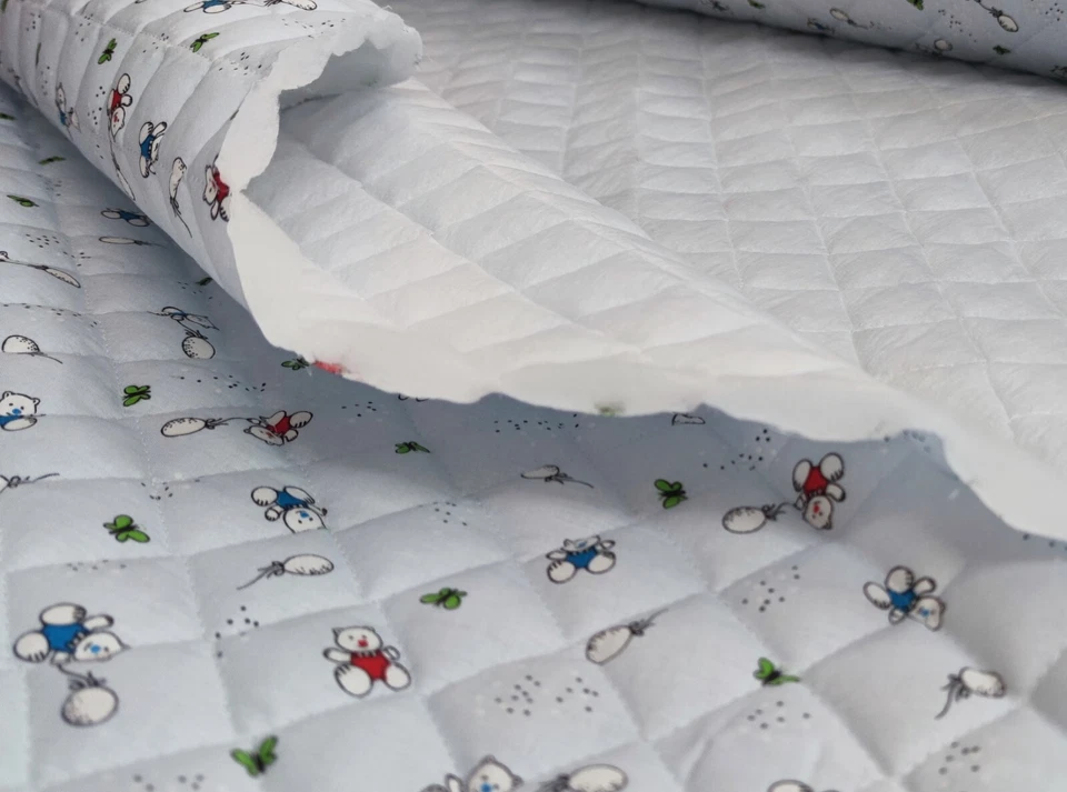 TESSUTO TRAPUNTATO COTONE STAMPATO BIMBO BIMBA H CM 150 AL MEZZO METRO - Immagine 1 di 1