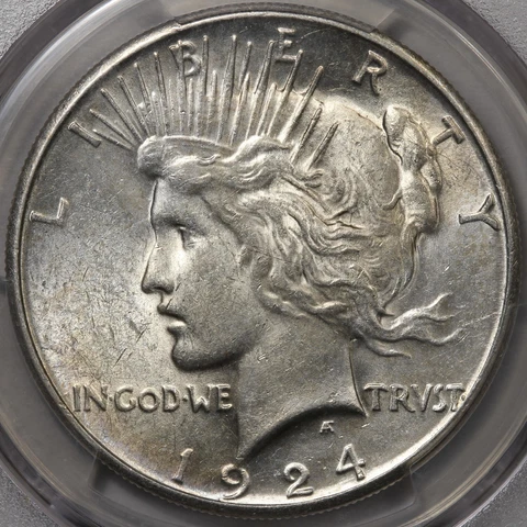 1924-S Peace Dollar PCGS AU-58 - Better Date! Cover