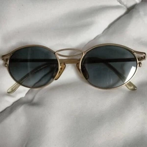 Vintage Fendissime Sunglasses Italy Made Gold Round Frame Double Bridge 90s Retr - Picture 1 of 12