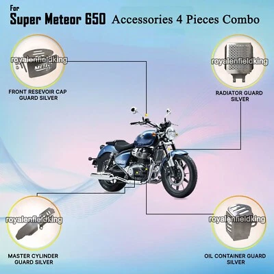 Fit For Royal Enfield "SUPER METEOR 650" 4 PCS Accessories Combo Pack - 3 Foto 1 de 4