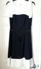 Ivanka Trump dress sleeveless, blue white, size 8