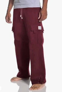 NEW with tags - Pro Club Men's Heavyweight Fleece Cargo Pants 3XL Maroon - Picture 1 of 3
