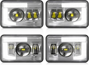 4x6 LED Headlights with DRL Hi/Lo Beam Separately DOT Approved Rectangular Headl - Picture 1 of 24