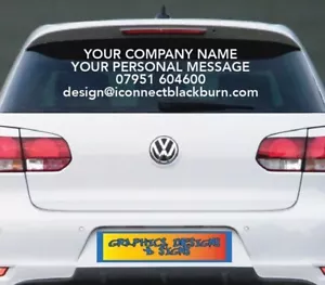 ANY CUSTOM FONT STICKERS Car Van Shop Rear Windscreen Door Sign Writing Vinyl - Foto 1 di 4