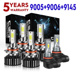 F2 6000K LED Headlight+Fog Light For 2003-2006 Chevy Silverado 1500 2500 3500 HD - Picture 1 of 17