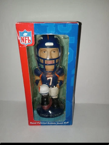 John Elway Denver Broncos Bobble Head Doll by Bobble Dobbles Hand Painted New Cover