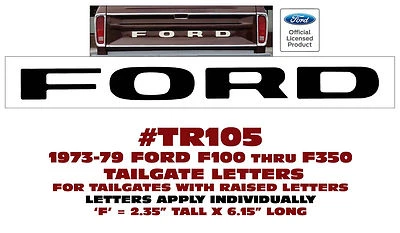 TR105 1973 1974 1976 1978 1979 FORD TRUCK F100 EXPLORER - F350 TAILGATE LETTERS  - Image 1 of 2