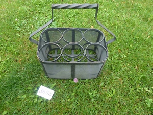 Nr.3652 Flaschenkorb, Flaschentragerl, Flaschenhalter, Metall, f. 6 Flaschen neu - Bild 1 von 5