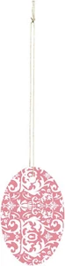 1000 Strung Price Tags 1 1/2” H x 1 ”W Pink White Damask White Back String Small - Picture 1 of 3