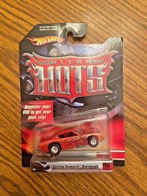 2007 Hot Wheels Ultra Hots #16/36 Custom Plymouth Barracuda in Orange w/RR - Image 1 of 2