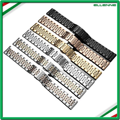 CINTURINO METALLO OROLOGIO UOMO DONNA ORO ARGENTO ROSA 12 14 16 18 20 22 24MM M1 - Immagine 1 di 4