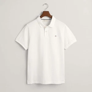 Men's Gant Embroidered Archive Shield Polo Shirt in White - Picture 1 of 3