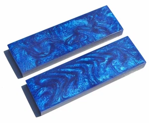 5 inch Blue Pearl Pearlescent Acrylic Handle Material Scales Set Pair Handles... - Picture 1 of 6