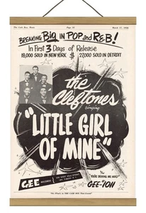 Seltene Original Cleftones Little Girl of Mine Werbeanzeige, montiert mit Magnetrahmen! - Bild 1 von 3