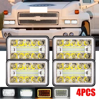 4x 4x6" LED Headlights Hi/Lo Sealed Beam For Chevy C4500 C5500 Kodiak 2003-2009 - Image 1 of 4