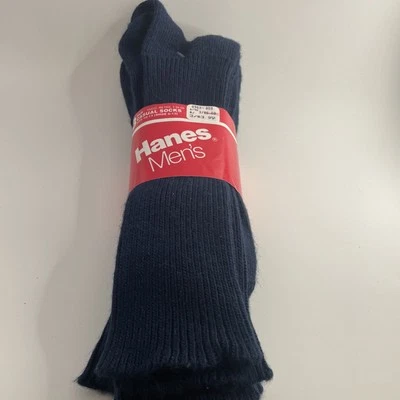 Calcetines informales vintage Hanes para hombre azul marino talla 6-12 Foto 1 de 3
