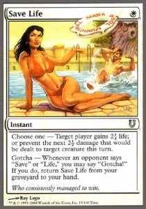 Magic/MTG Save Life UNH-19 Uncommon Englisch Light Played Foil - Bild 1 von 2
