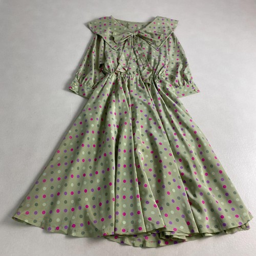 Abito Christian Dior modello a pois manica corta lunghezza lunga 100% seta casual