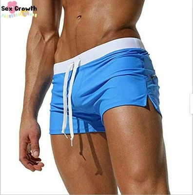 Men's Swimming Trunks Boxers Shorts Swimwear With Pocket Surf Beach Swimsuit - Image 1 of 4