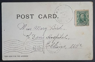 Weaver (DPO), West Virginia Post Card, mailed Apr 16, 1907 to Elkins, WV - Image 1 of 3