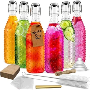 Nevlers 33 oz Dotted Swing Top Bottles (Pack of 6) - Picture 1 of 9