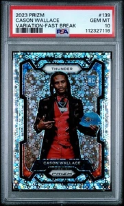 2023-24 Panini Prizm Cason Wallace Variation Fast Break RC #139 PSA 10 GEMA COMO NUEVO - Imagen 1 de 2