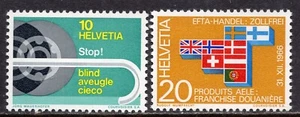 2339 - Switzerland 1967 - EFTA - Flags - STOP Blind - MNH Set - Picture 1 of 2
