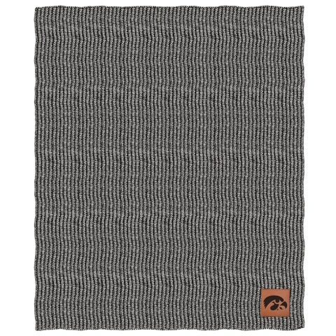 Iowa Hawkeyes Two Tone Cable Knit Blanket Cover
