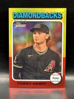 Tommy Henry 2024 Topps Heritage #90 Chrome Refractor SP 423/575 Diamondbacks - Image 1 of 2