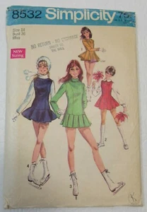 Disfraz de patinaje animadora patrón de costura Simplicity 8532 talla 14 Vintage - Imagen 1 de 5