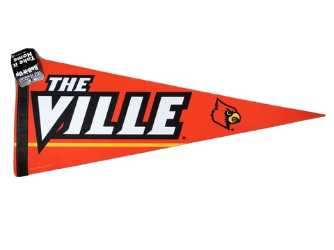 Louisville Cardinals THE VILLE Official NCAA Team Premium Felt Full Size PENNANT Cover