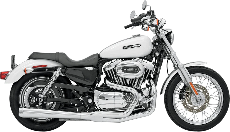 Bassani Road Rage 2-Into-1 Long Megaphone Exhaust System Chrome 14111J - Image 1 of 1