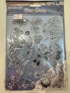 A5 Floral Lily clear stamp set - Picture 1 of 1