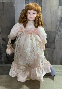 Muñeca de porcelana rosa vintage William Tung Antebellum ""Jenna"" 22" Redhair 606/1500 - Imagen 1 de 11