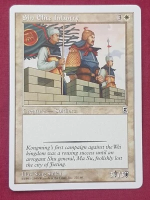 Magic The Gathering PORTAL THREE KINGDOMS SHU ELITE INFANTRY white card MTG - Image 1 of 2