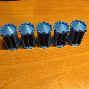 Vtg. 1997 Ultimate Stratego Replacement Parts 5 Light Blue Playing Pieces ONLY