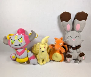 Pokemon Plush Lot Ninetales Bunnelby Hoopa Vintage Charizard - Picture 1 of 11