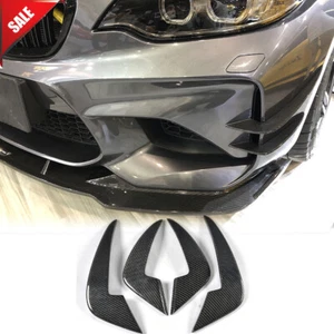 For BMW F87 M2 2016-2020 Carbon Fiber Front Bumper Splitter Fins Spoiler Canards - Picture 1 of 12