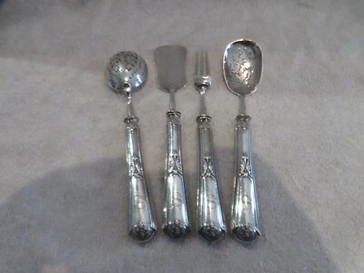 Gorgeous 1900 French 950 silver 4p bonbons candy set Louis XVI st Henin - Image 1 of 4